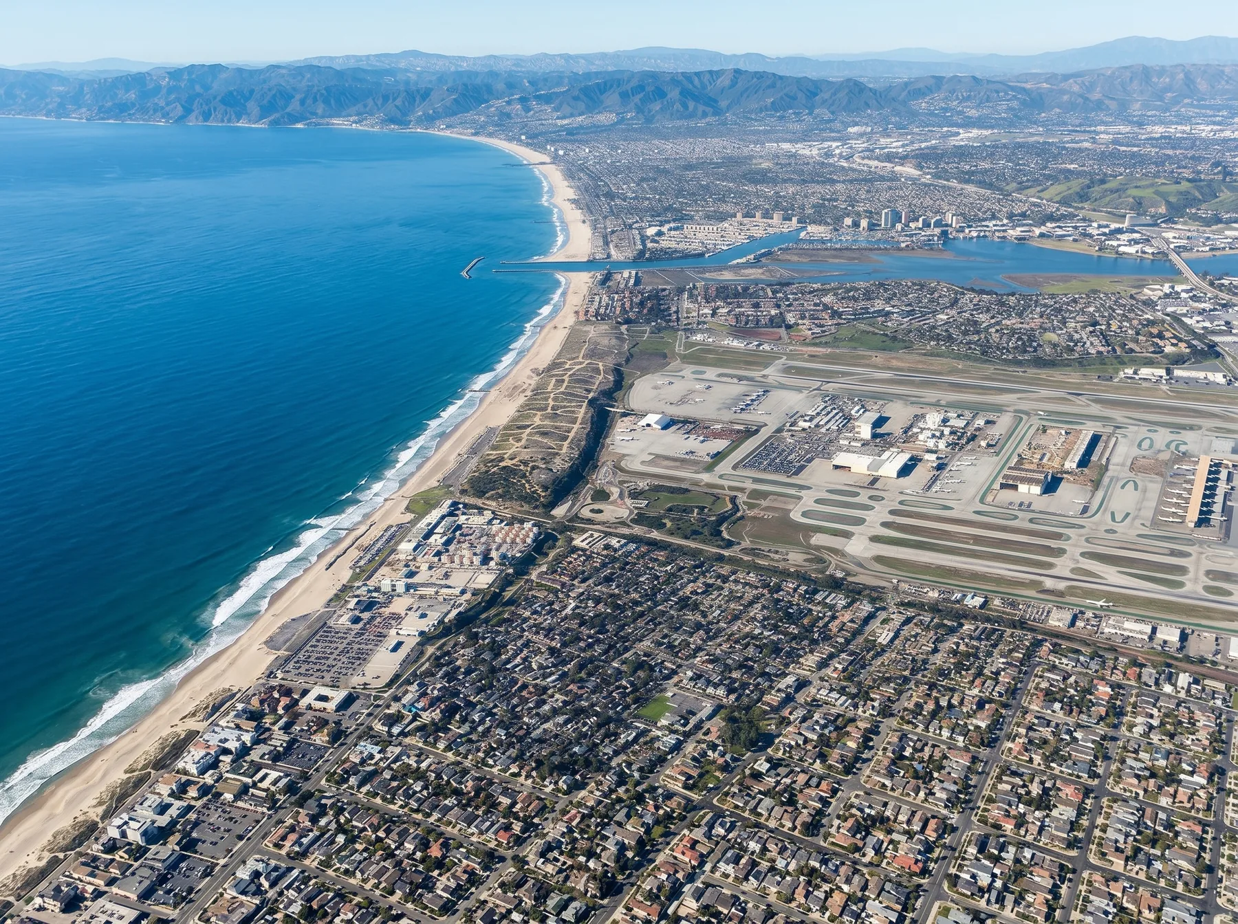 Los Angeles scenic flight view from the aircraft