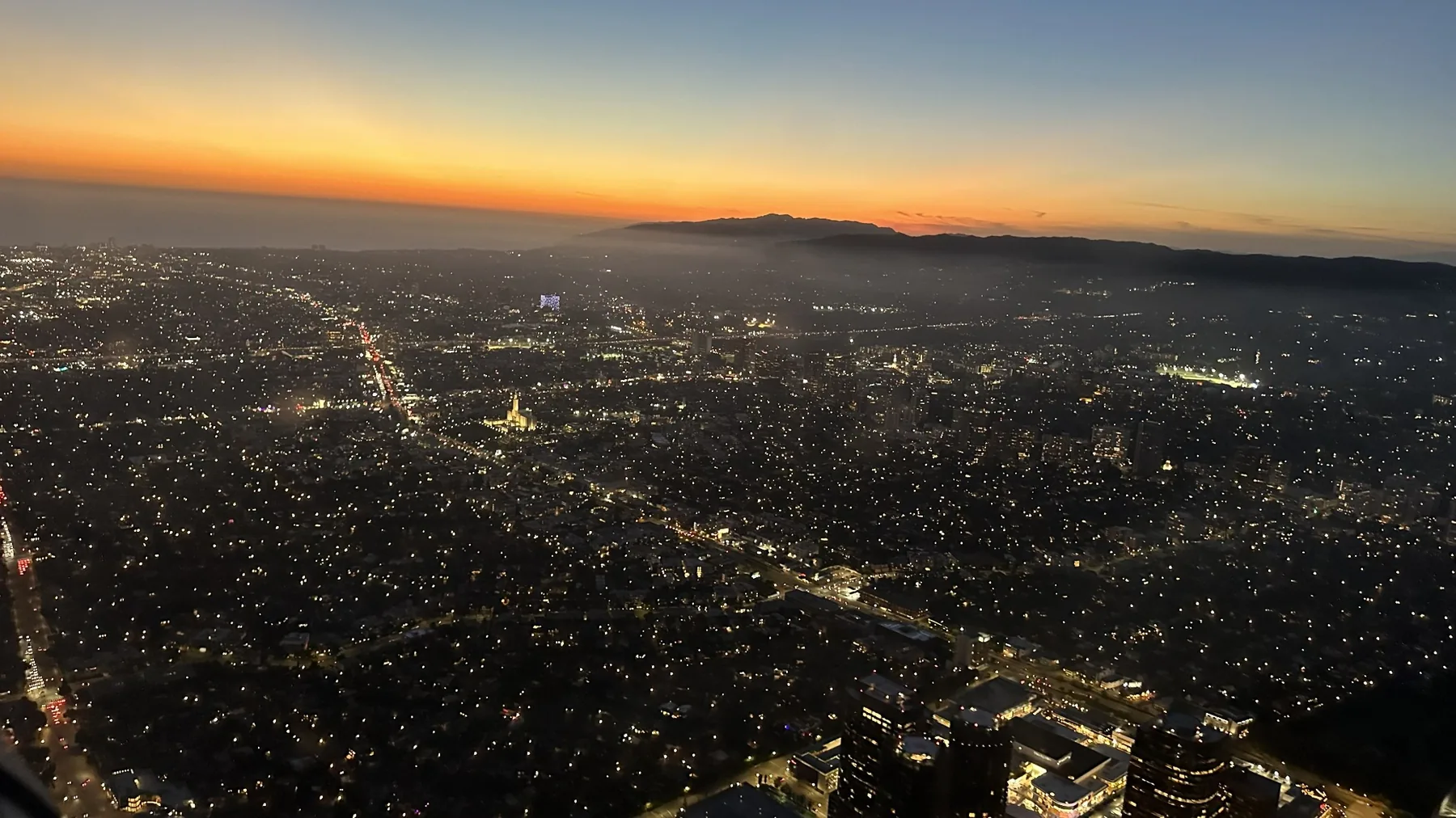 Los Angeles lights during a proposal flight